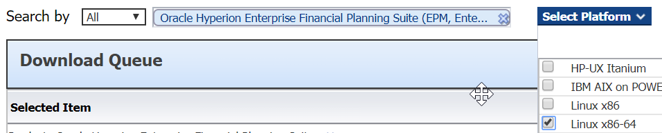 Select Hyperion Financial Planning for Linux x86 64